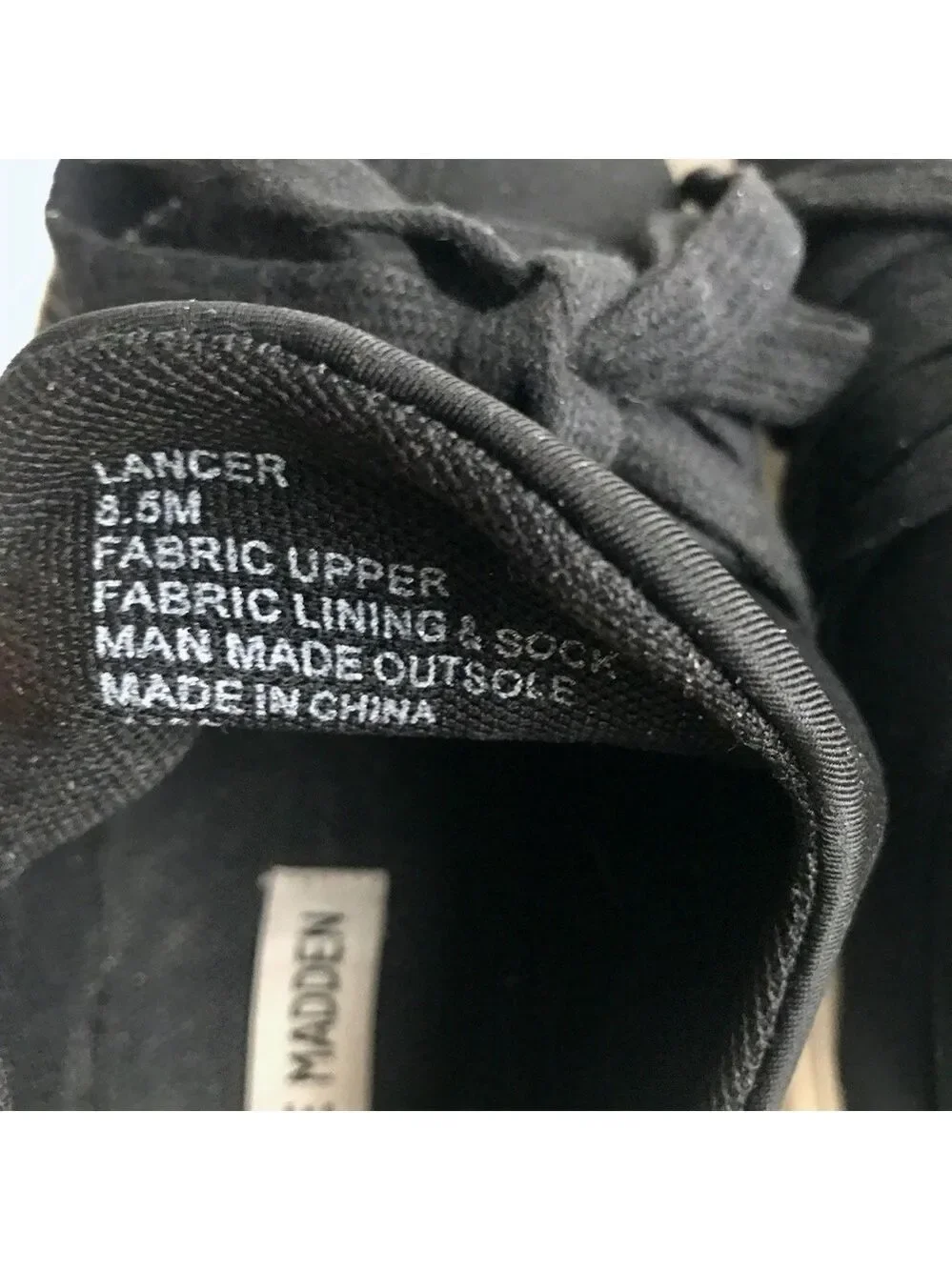 Steve Madden Lancer Black Sneakers 8.5 M